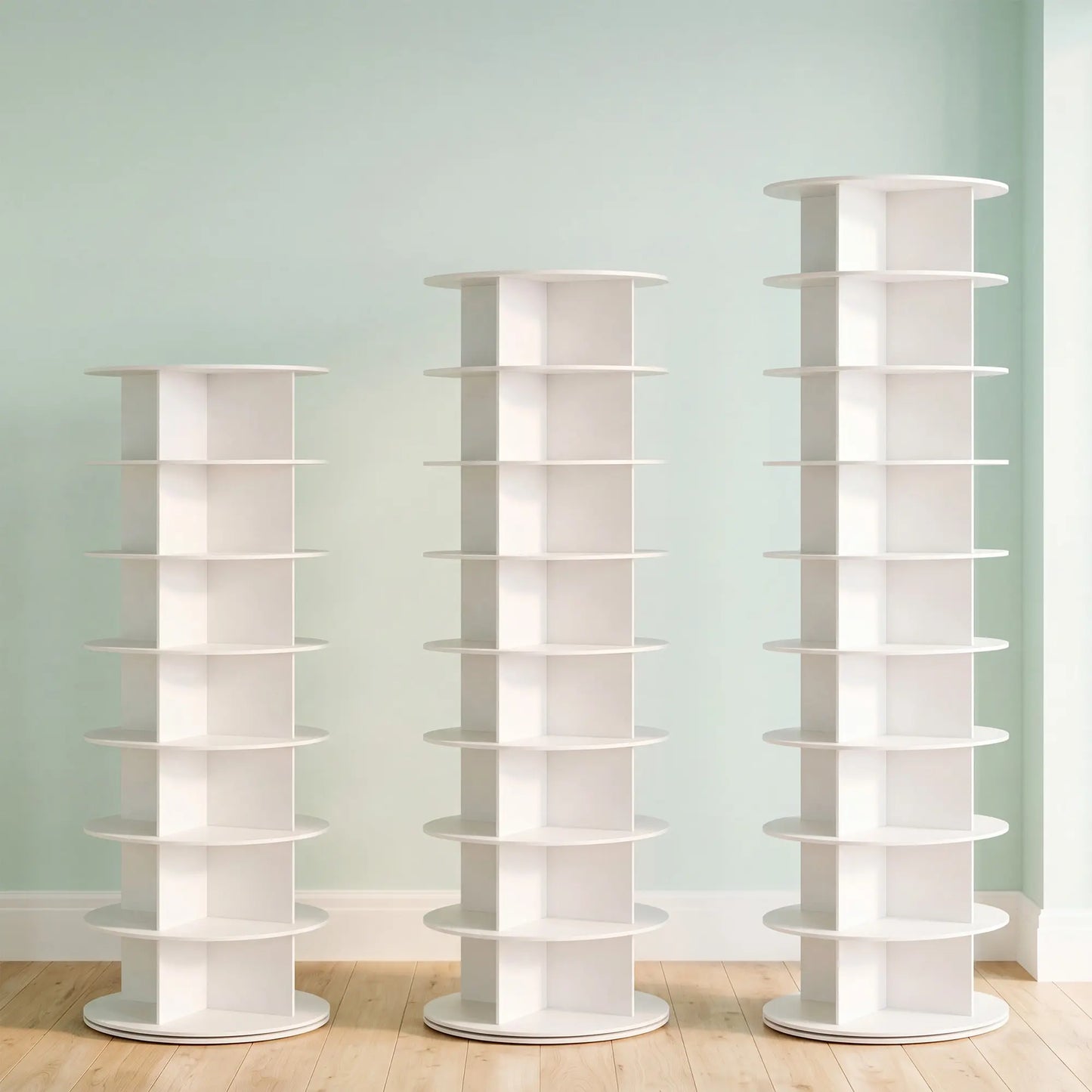 Rotating Shoe Rack Tower - 360° Spinning Shoe Display Carousel for Closet Organization and Handbag Storage