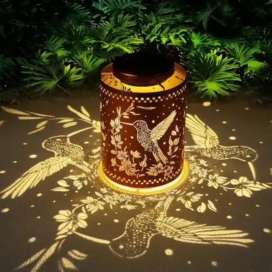 Waterproof Solar Lanterns - Hummingbird Garden Decorations for Women, Moms, and Grandmothers - Elegant Hanging Metal Solar Lights for Outdoor Spaces, Yards, Patios, and Tabletops