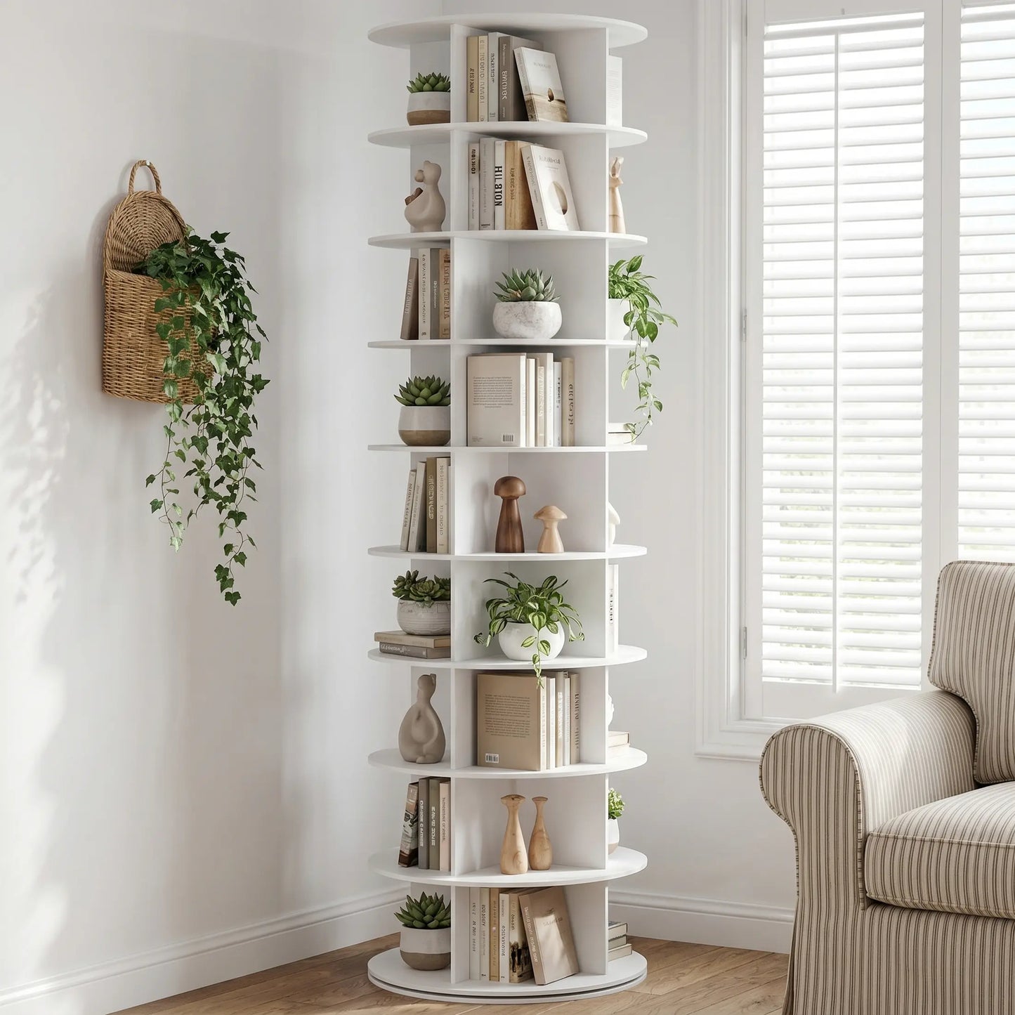 Rotating Shoe Rack Tower - 360° Spinning Shoe Display Carousel for Closet Organization and Handbag Storage