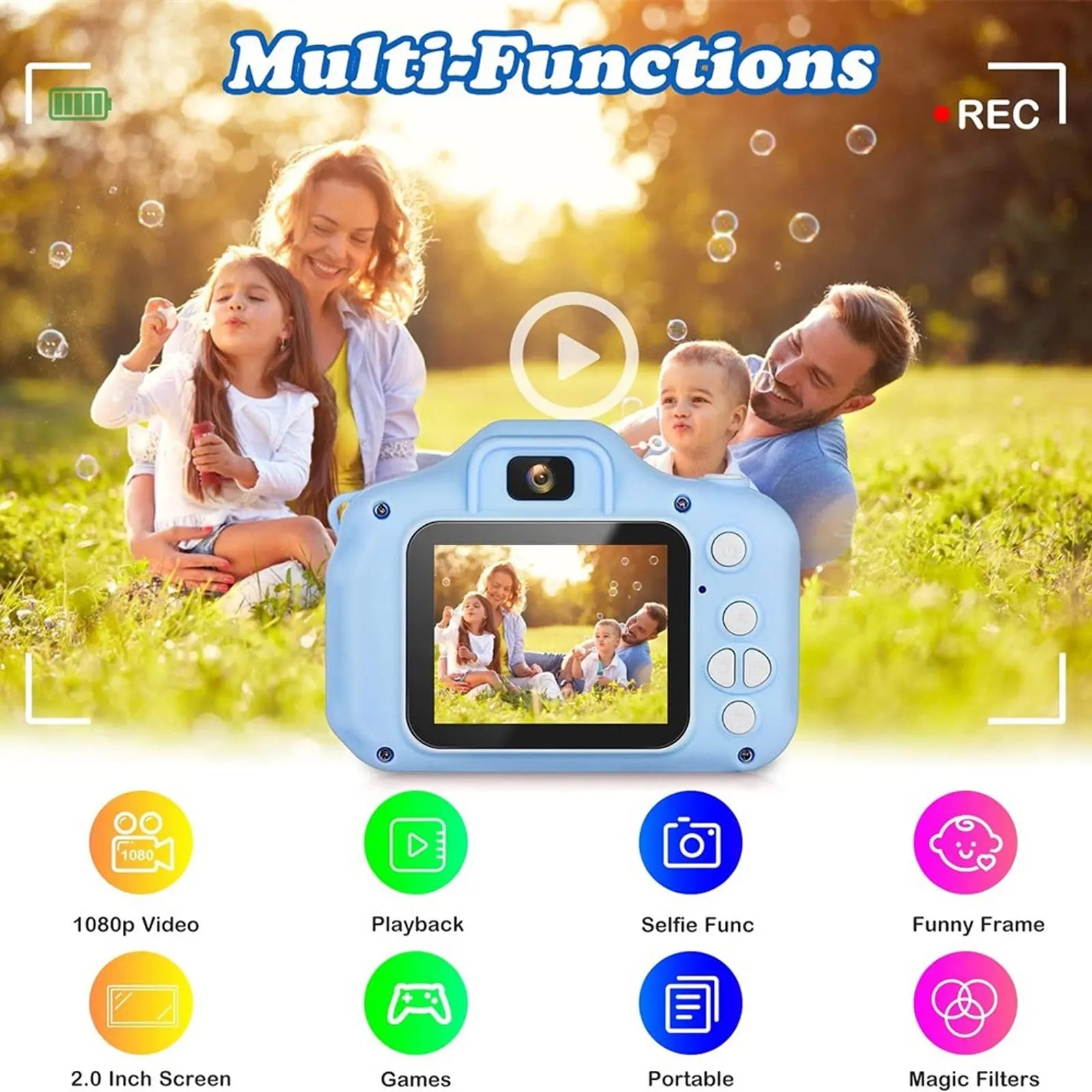 HD Mini Battery-Powered Digital Selfie Camera for Kids - Educational Outdoor Science & Technology Toy, Ideal Holiday and Birthday Gift for Boys and Girls