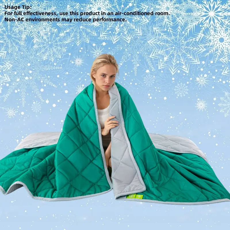Reversible Double-Sided Cooling Blanket - Lightweight and Breathable Summer Sleep Accessory