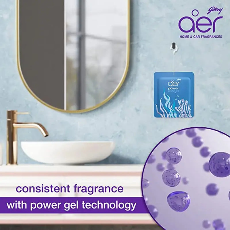 Godrej Aer Power Pocket Hanging Air Freshener, Assorted Pack of 5, Scented Variety [Lemon, Rose, Fresh, Berry, Lavender]