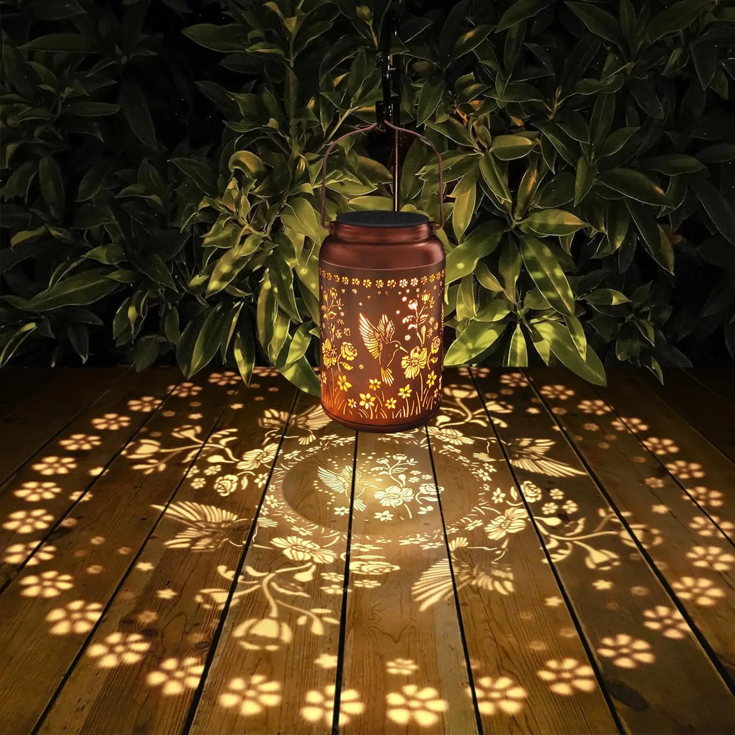 Waterproof Solar Lanterns - Hummingbird Garden Decorations for Women, Moms, and Grandmothers - Elegant Hanging Metal Solar Lights for Outdoor Spaces, Yards, Patios, and Tabletops