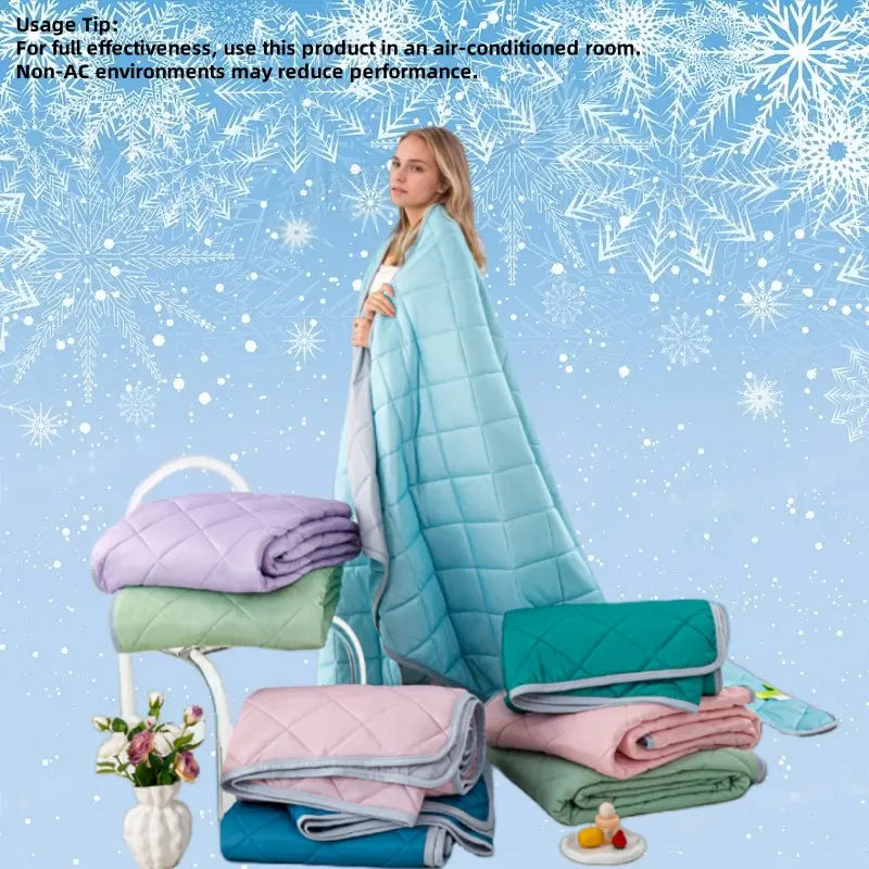 Reversible Double-Sided Cooling Blanket - Lightweight and Breathable Summer Sleep Accessory