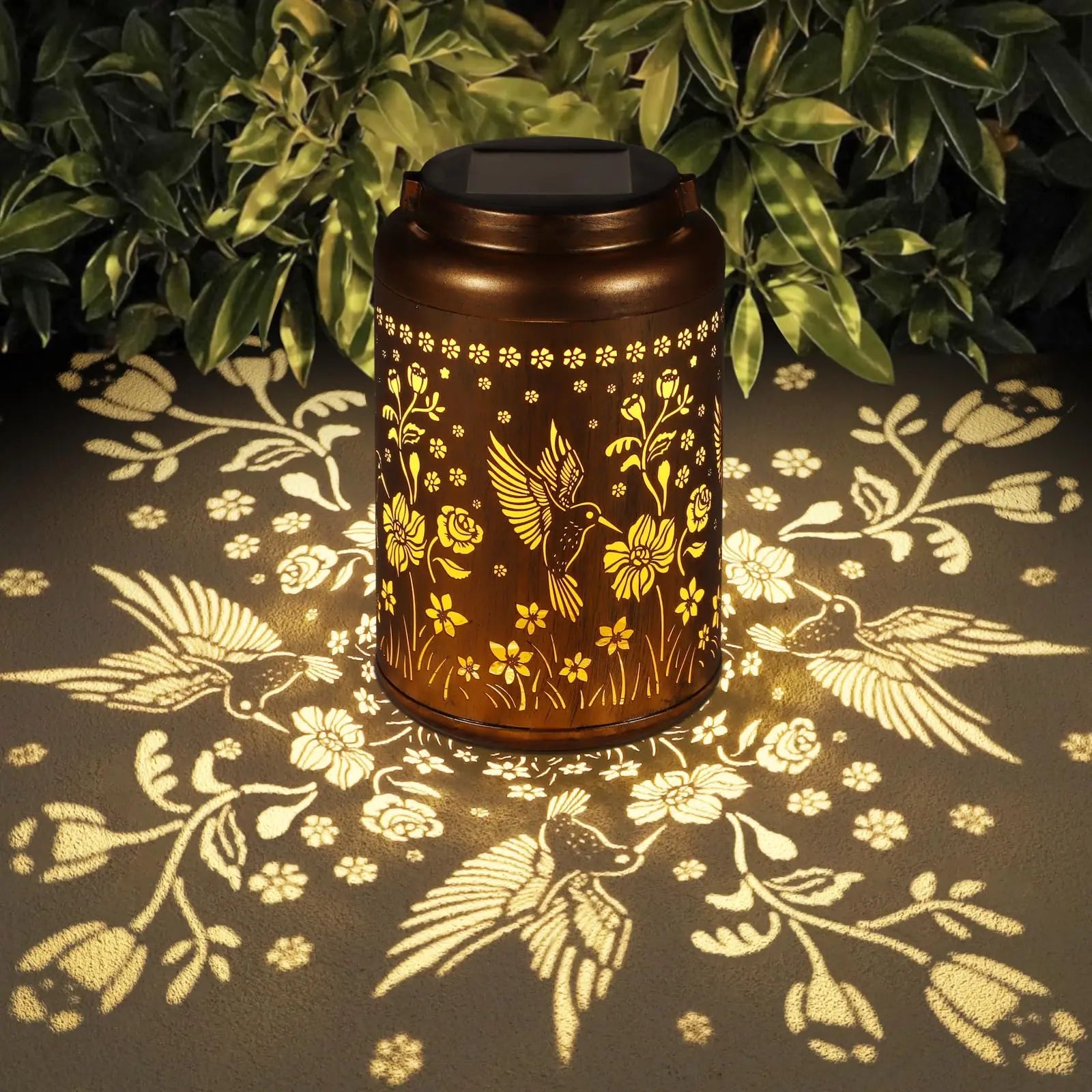 Waterproof Solar Lanterns - Hummingbird Garden Decorations for Women, Moms, and Grandmothers - Elegant Hanging Metal Solar Lights for Outdoor Spaces, Yards, Patios, and Tabletops