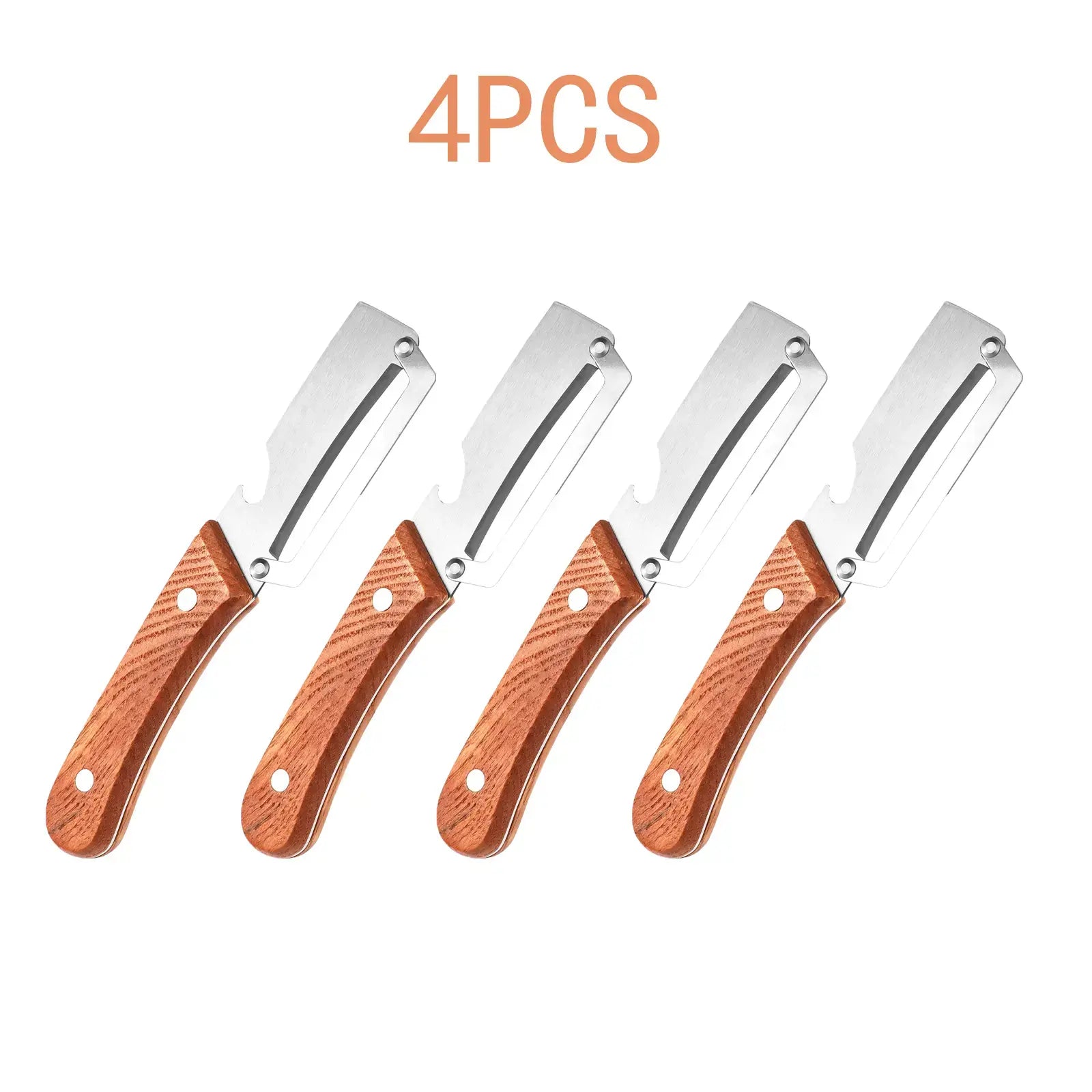 Premium Fruit and Vegetable Peeler with Sharp Stainless Steel Blade, Ergonomic Wooden Handle, and Integrated Bottle Opener – Perfect for Everyday Kitchen Use