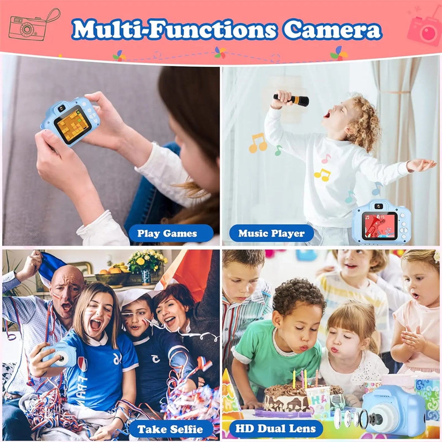 HD Mini Battery-Powered Digital Selfie Camera for Kids - Educational Outdoor Science & Technology Toy, Ideal Holiday and Birthday Gift for Boys and Girls